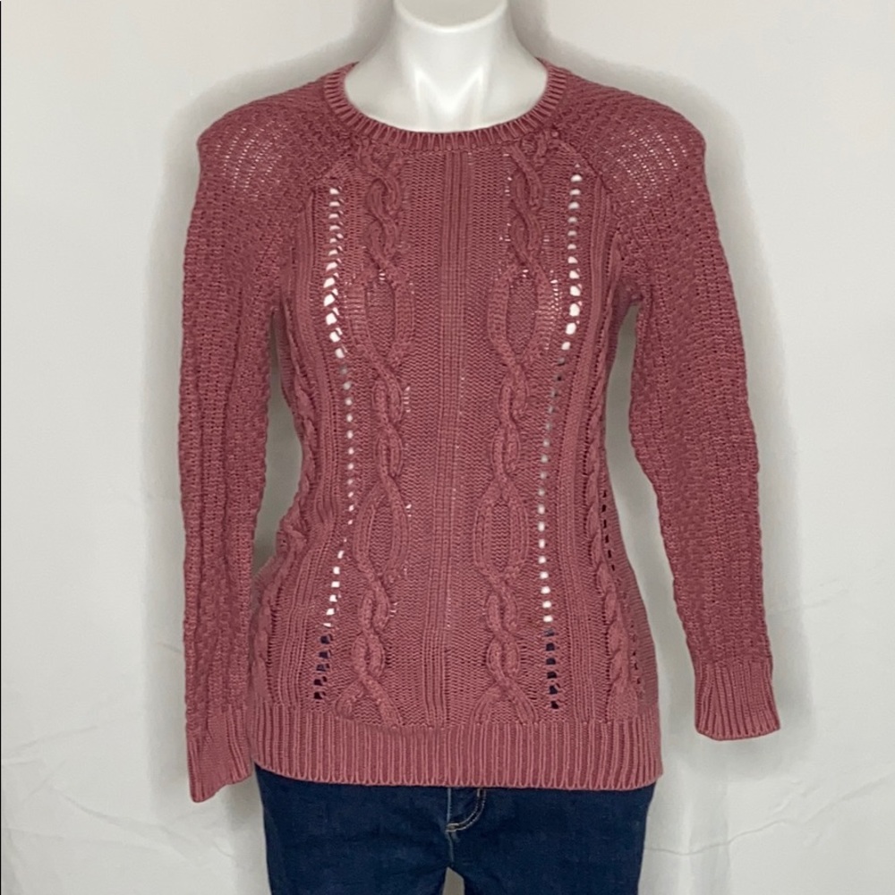 Ruff Hewn Cable-knit Sweater Mauve / Pink,  Small